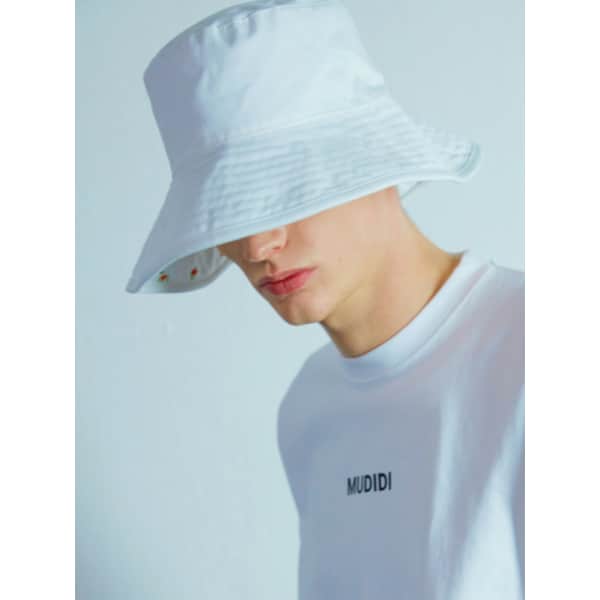 Reversible Flower bucket hat 004 White