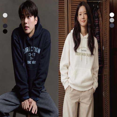 가을/간절기 세미오버핏 남여 레터링 플리스 그래픽  후디 2종택 1    PHG1TH1010,PHG1TH2010