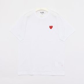레드 하트 패치로고 반팔 공용 티셔츠 AX T108 051 2