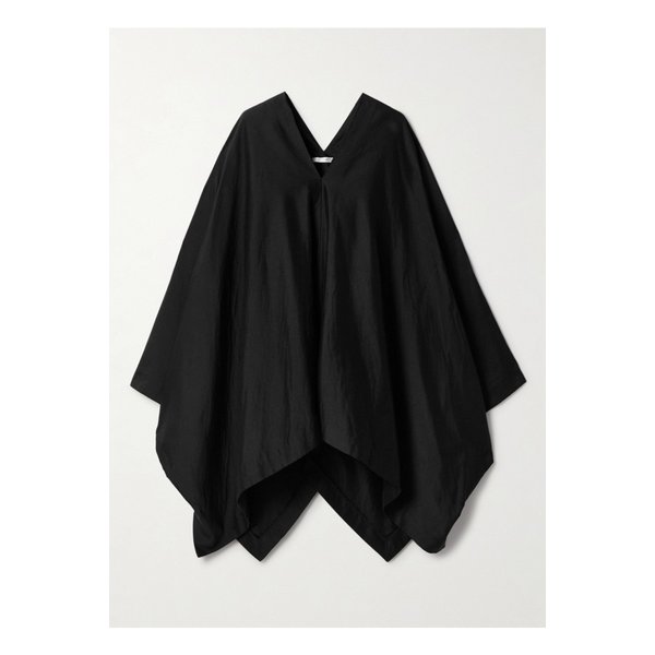 시더 오버사이즈 코튼 실크 혼방 포플린 판초 블랙 1647597359627747