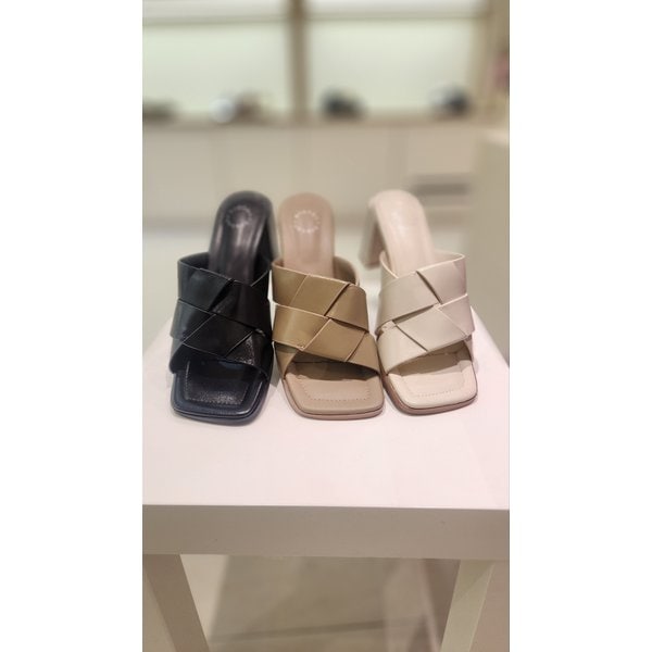 [여주점] 바바라 양가죽 매듭 디테일 여성뮬 7cm BBI441 (3컬러)