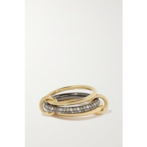 Capricorn Set Of Three 18-karat Gold, Sterling Silver And Diamond Rings 골드