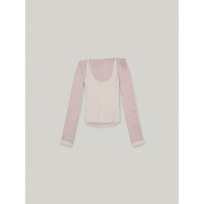 ELIN DRAPE LONG SLEEVE SET (PINK)