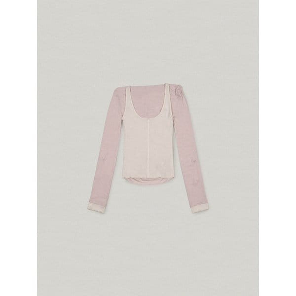 ELIN DRAPE LONG SLEEVE SET [PINK]
