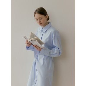 TUCK LONG SHIRT ONE PIECE - Blue