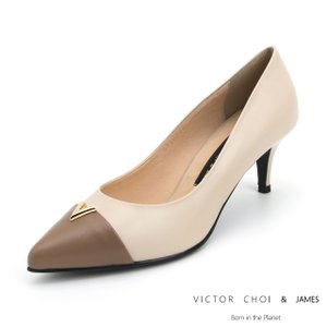  (VICTOR CHOI & james) W21P102 베이지 (6cm) / 투톤V포인트 펌프스