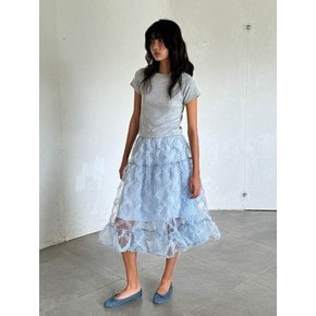 Polka dot frill skirt / Blue