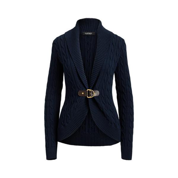 버클 트림 케이블 숄 칼라 카디건(WMLRSWES6820869410)