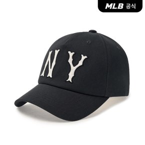 [코리아공식] 베이직 쿠퍼스 워싱 언스트럭쳐 볼캡 NY (Black)