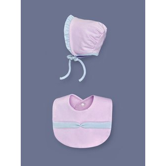 비드소울 Eentsy Weentsy Bonnet&Bib SET (Baby Pink)