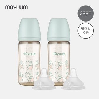 모윰 PPSU 노꼭지 올인원 오구오구 에디션 젖병 270ml 2팩+젖꼭지(2ea)