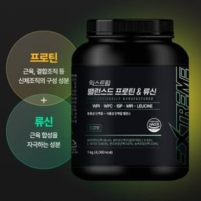 익스트림 초코맛 단백질 보충제 밸런스드 프로틴n류신 1KG / 1통 (25...