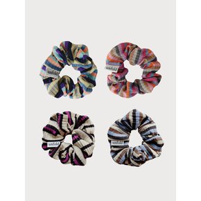 Multi-stripe scrunchie (4Colors)