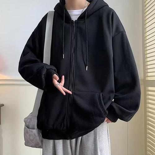남성 데일리 오버핏 편한 차콜 후드집업 IS-JK38(1)