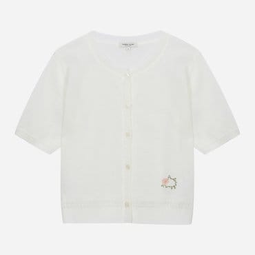 써스데이아일랜드 플라워 자수 라운드넥 가디건 (T254MCD343W)