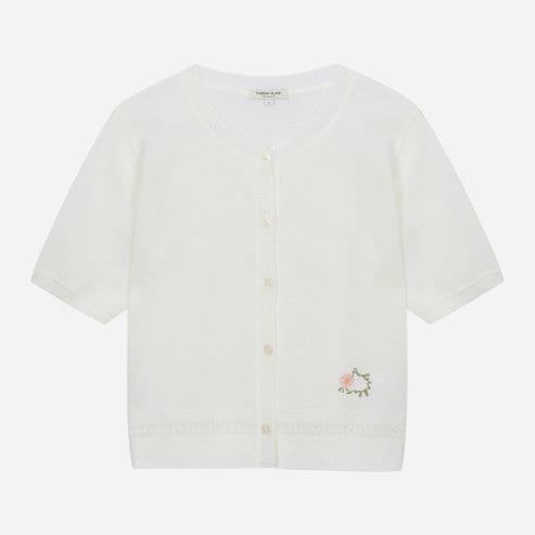 써스데이아일랜드 플라워 자수 라운드넥 가디건 (T254MCD343W)