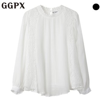 GGPX 레이스 플리츠 블라우스 (GP2SH047F)