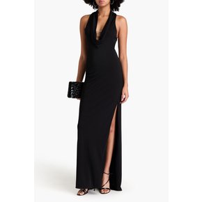 Crystal-embellished draped jersey gown 블랙 1647597349352716