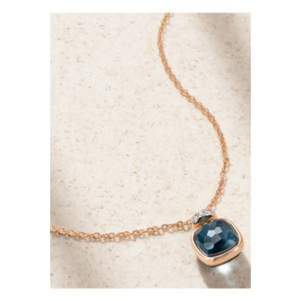 포멜라토 누도 18K 로즈 앤 화이트 골드, 토파즈 다이아몬드 목걸이 46376663162905463