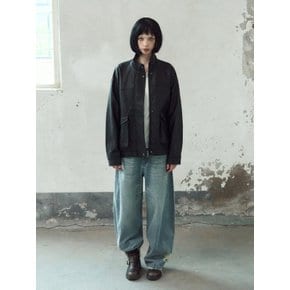 하이넥 레더 블루종 자켓 [2COLOR]
