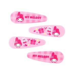 마이멜로디 캐릭터 파티 똑딱핀 4입세트 헤어핀 355033 마이멜로디 캐릭터 파티 똑딱핀 4입세트 헤어핀 3550