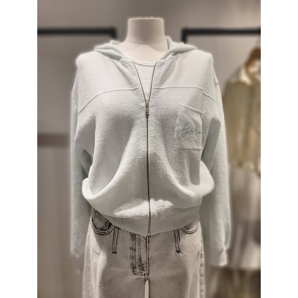 [여주점] 레터링 후드 니트 집업(SAKC39531)