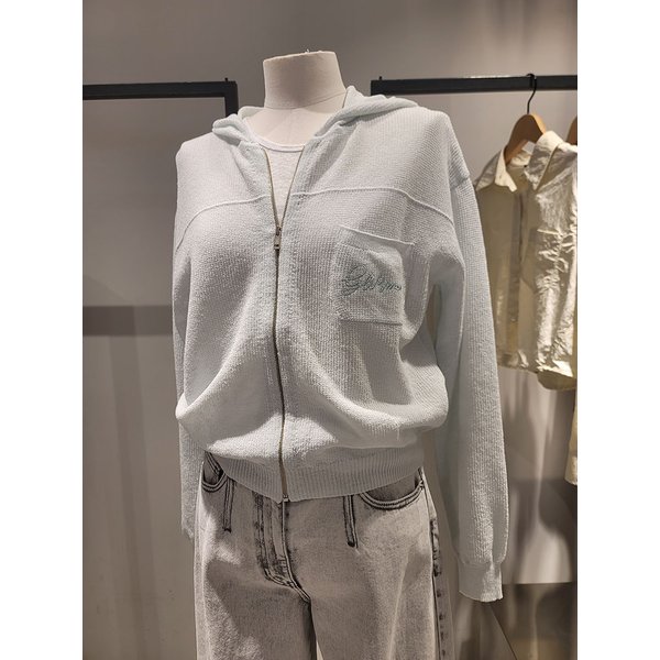 [여주점] 레터링 후드 니트 집업(SAKC39531)