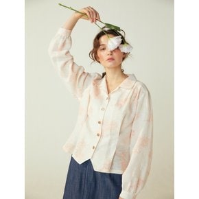 pink katiacho LINEN JACKET BLOISE PINK FLOWER