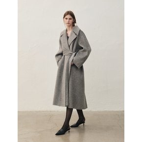 RTF CAMEL SILK DOUBLE LONG COAT [HAND MADE]_ GREY