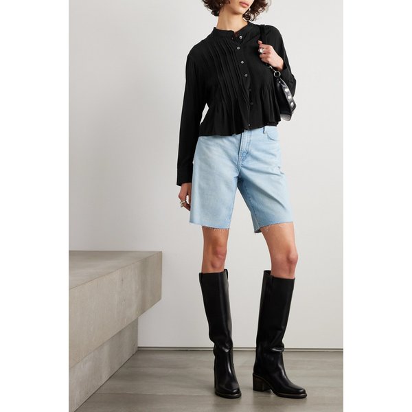 아드자라 핀턱 시폰 블라우스 블랙 1647597325950507