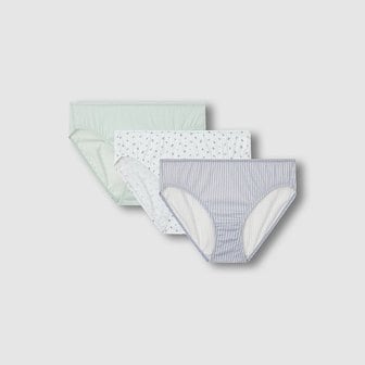 JAJU 여 코튼 플로럴 힙허거 팬티 3매 J416901205051