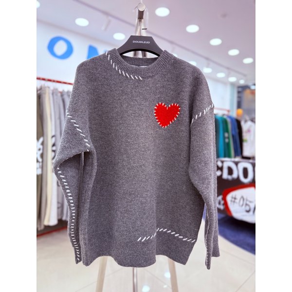 [여주점] 남여공용,하트스티치니트 ,그레이JGZZ51B04