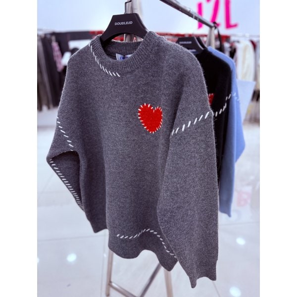 [여주점] 남여공용,하트스티치니트 ,그레이JGZZ51B04