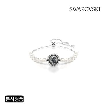 스와로브스키 [본사정품/쇼핑백증정] Iconic Swan 펄 그레이 로듐 팔찌M 5680851