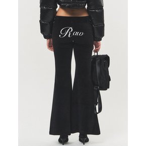 RAW Logo Low-waist Boots-cut Pants Black