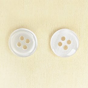 (1개) 블라우스 단추 - 화이트 11mm 셔츠단추 블라우스단추 소매단추 투톤단추 KP-005