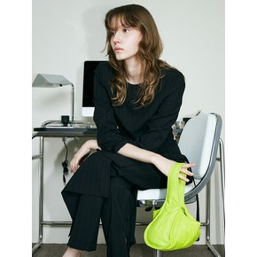 Lamb Skin Mini Hobo_LIME (KISSES SHAPE)