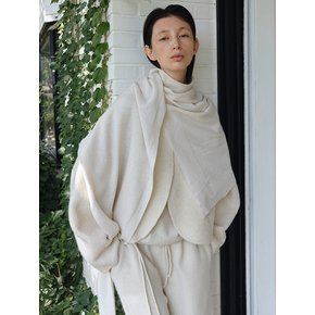 Wrap Knit Scarf_Ivory