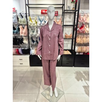 비너스 [시흥점] S 비너스) 면100수 도트 나염 여성 파자마 세트 VPA4462W-WI