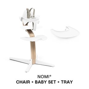노미 체어 내츄럴 + 베이비세트 + 트레이 아기 이유식의자 유아 식탁의자