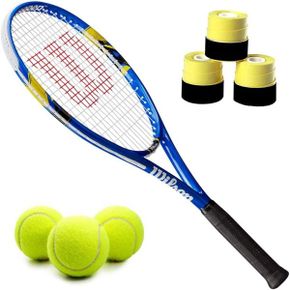 미국 윌슨 오버그립 Wilson U.S. 오픈 P리 Strung Recreational 테니스 Racquet Set 번들d with