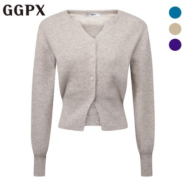 GGPX 베이직 버튼 트임넥 니트 가디건 (GP2KG018F)