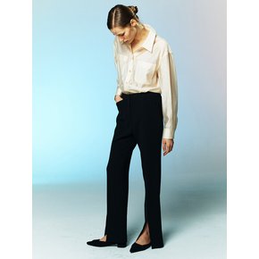 [Drama Signature] Front-Slit Slim Trousers