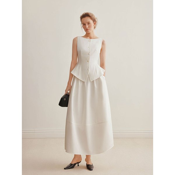 YY_Patchwork white skirt