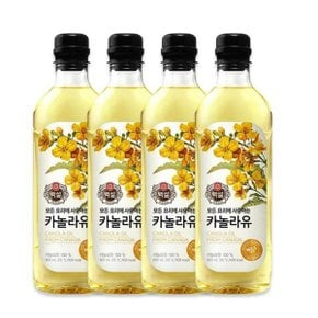 백설 카놀라유, 900ML, 4개