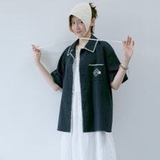[박지현 착용] 스티치 포켓 자수 아우터 셔츠_Z252MSC021