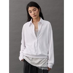 POISE COLLAR TOP - WHITE