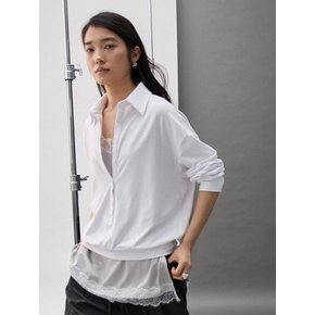 POISE COLLAR TOP - WHITE