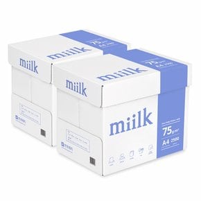 밀크 A4용지 75g 2박스(5000매) Miilk