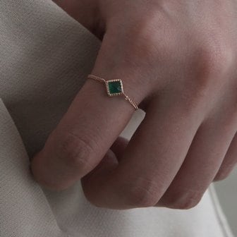 멕코이 green onyx rose RING